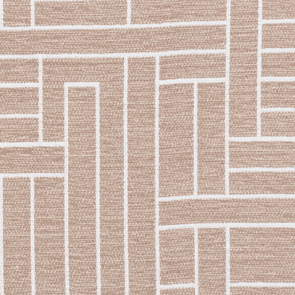 A light brown sample of a flat woven fabric from the City Modern Collection with white stripes.
